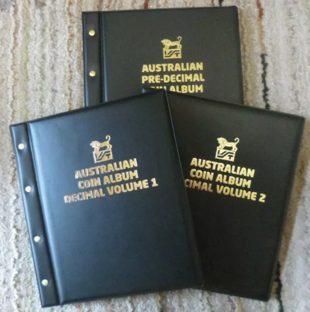 VST AUSTRALIAN Complete COIN ALBUMS 3 Volumes 1910-2021 Pre-Decimal Decimal