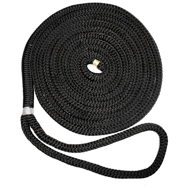 New England Ropes 1/2" X 15&#39; Nylon Double Braid Dock Line - Black
