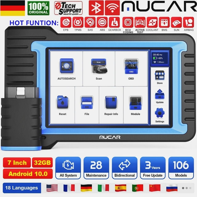 2023 New MUCAR VO7 Bidirektionales Auto Diagnosegerät VOLLE SYSTEM OBD2 Scanner