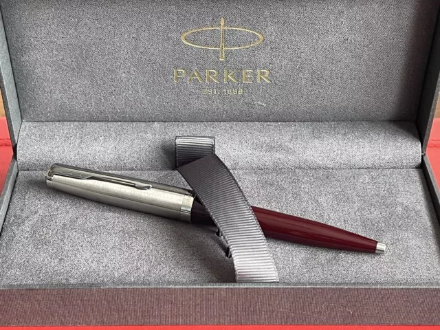 Parker 51 Ballpoint Pen, with Burgundy Barrel, Brand New in Presentation Box.