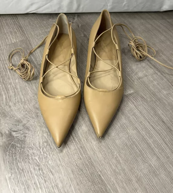 Michael Kors Collection Nude Laced Shoes Ballet Flats Women's 7.5 37.5 EU