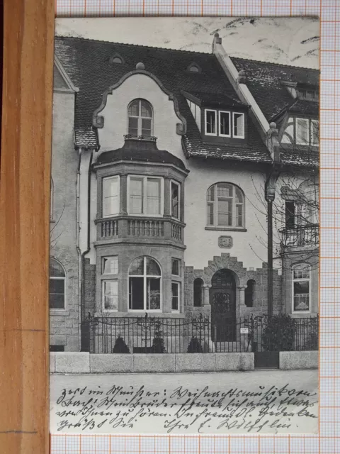 Fotokarte - Hausansicht - gelaufen ab Basel 1913   m
