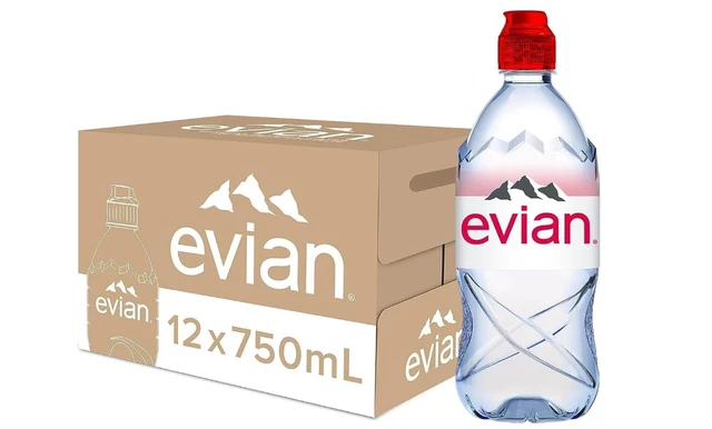 Evian Natural Mineral Water, 12 x 750ml