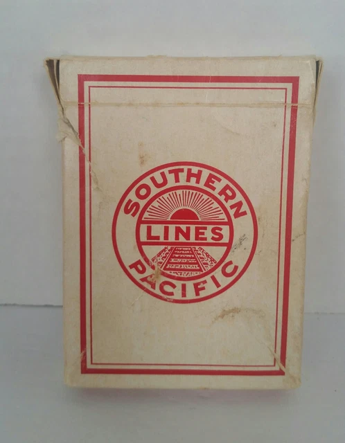 c1925 Southern Pacific Lines Railroad Red Wide Deck Of Playing Cards. Complete!