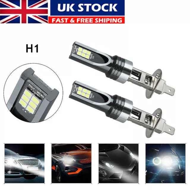 UK H1 H7 Car LED Headlight Fog Light Bulbs Auto Driving Lamps 12000LM 80W  12V £9.63 - PicClick UK