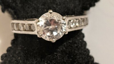 ATI Vintage Argento Sterling Zirconi Anello Misura 7 3/4 Firmato ATI 925 Cina 