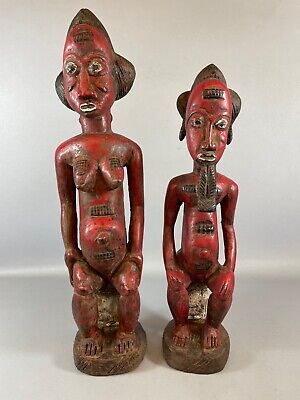220122 - Tribal used African Baule couple - Iv. Coast.