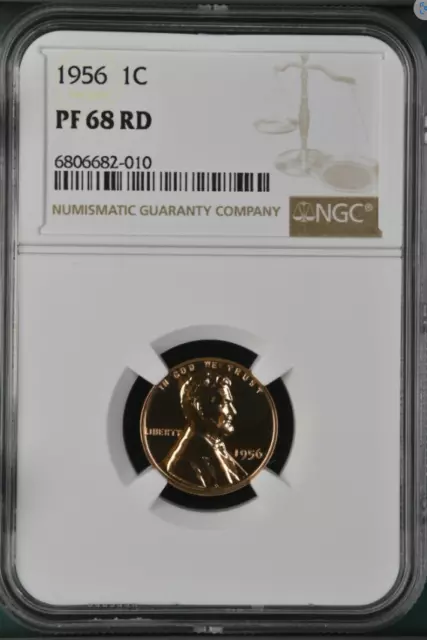 1956 Proof Lincoln Wheat Cent NGC PF 68 RD