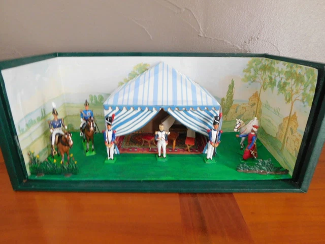 LUCOTTE 1er EMPIRE : MAGNIFIQUE DIORAMA : LA TENTE DE CAMPAGNE DE NAPOLEON 1ER