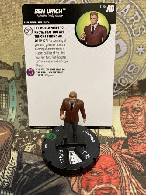 Heroclix Marvel Avengers Defenders War Ben Urich 028 Uncommon Figure W/Card