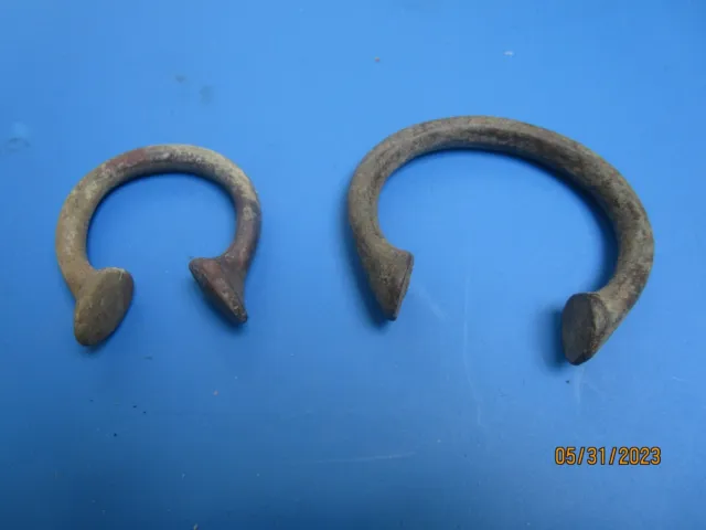 Set Of West African Manilla Bronze Trading Bracelets