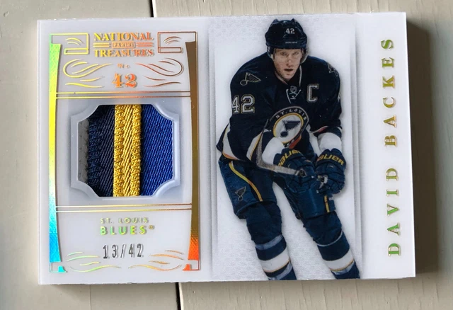 2013-14 National Treasures Base Patch. David Backes. 13/42.