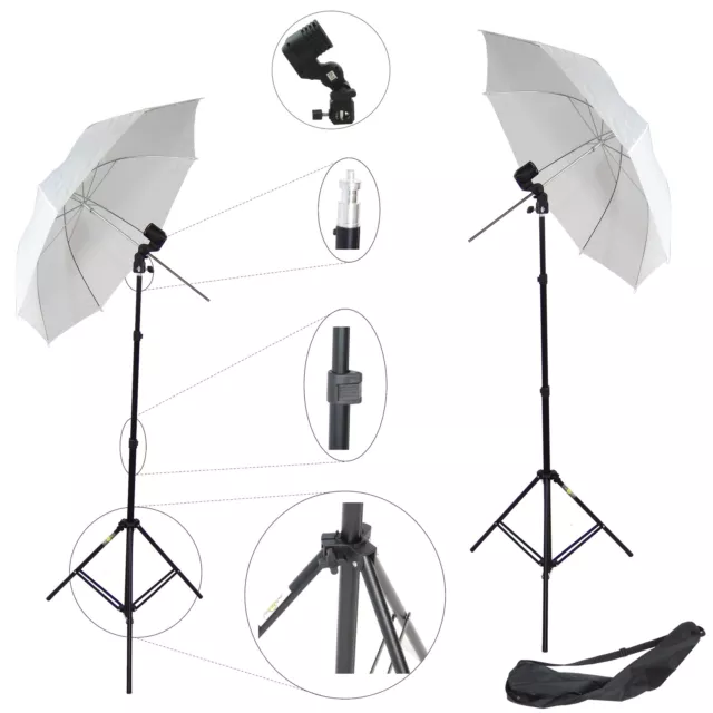 Kit 2x DynaSun W963S Stativo Portalampada Ombrello per Illuminatore Flash Studio