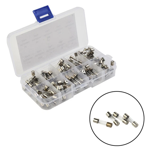 Kit 100 pièces fusibles verre 5 x 20 mm soufflage rapide 250 V électrique avec