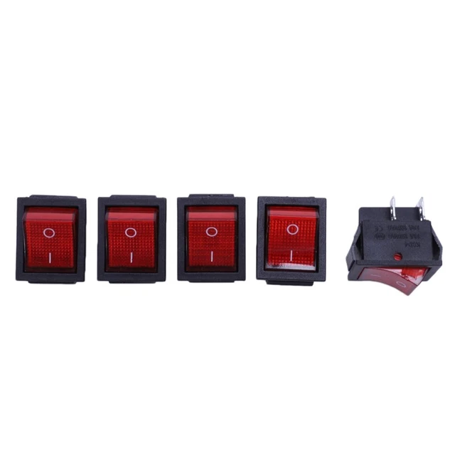 50pcs Red Light Lamp 4 Pin DPST ON-OFF Rocker Boat Switch 13A/250V 20A/125V