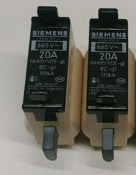 Lot Of (2) Guaranteed! Good Siemens 20A 600V Fuses 3Na4-807-6