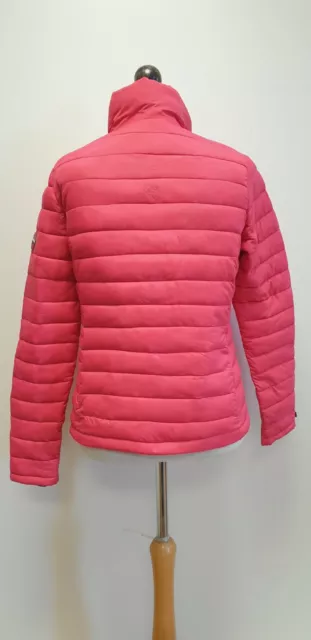 Bb275 Womens Superdry The Fuji Double Zip Pink Lightweight Puffer Jacket Uk L 3