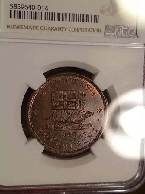 1837 Hard Times Token HT 33 ngc ms65 bn Executive Exper. Illustrious Predecessor