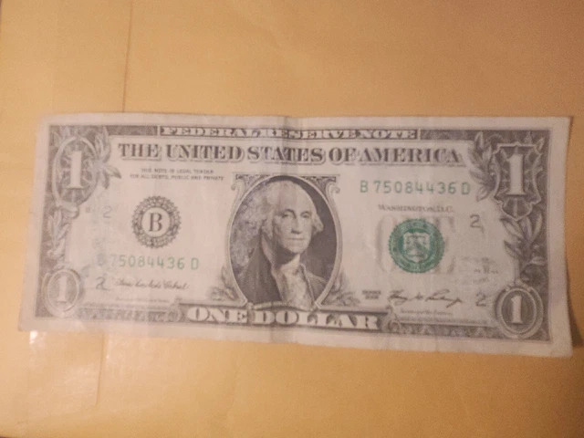 1 dollar bill  error Double Print