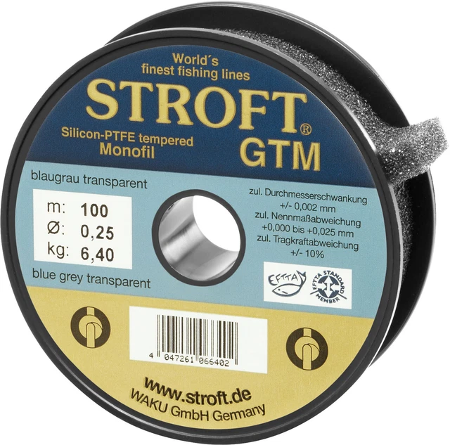 STROFT GTM 100 m Monofile Angelschnur 0.08 mm bis 0.50 mm Blaugrau transparent