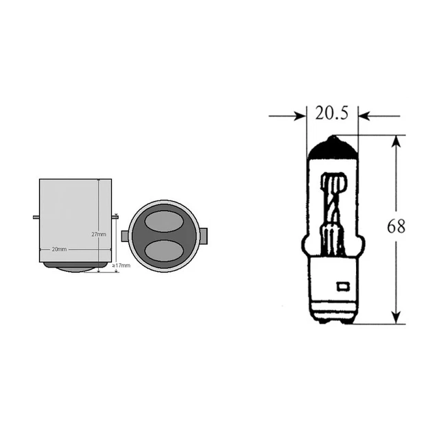 Okyami Scatola 10Pz lampadina Semialogena 12v 45/40W Ba20D