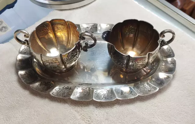 Sanborns Sterling Silver Sugar and Creamer w/ Tray - Free Ship