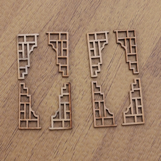 8 pz protettore angolare protezione angolo retrò intaglio legno adesivo fiore corno