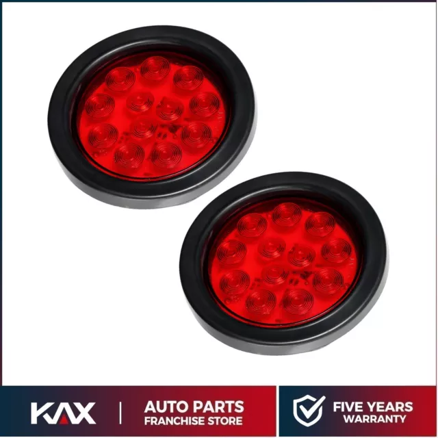 4 inch Round 12LED Trailer Tail Lights Truck Stop Brake Lamp Waterproof Red