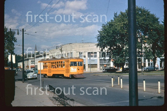 D DUPLICATE SLIDE - Denver Tramways 807 Trolley Electric Scene 1950s