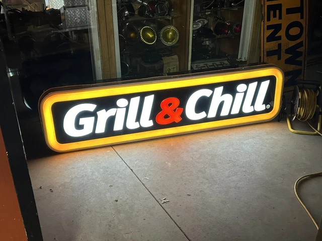 ORIGINAL Large Grill & Chill Lighted Single Sided DQ. Dairy Queen Mancave SIGN