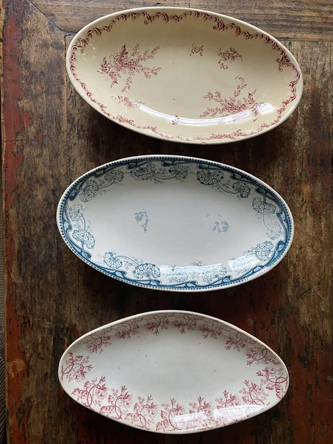 5 ANCIENNES ASSIETTES Plates Creil Et Montereau Terre De Fer Modele