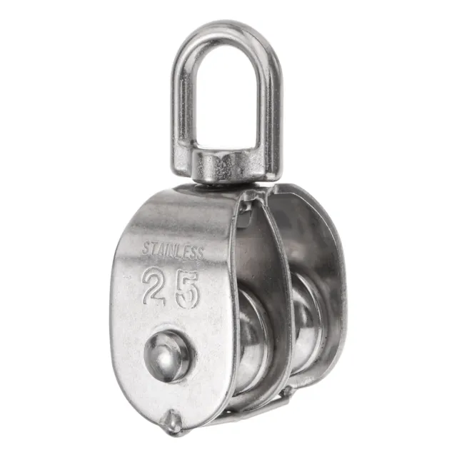 M25 Double Pulley Block, Stainless Steel Swivel Rigging Lifting Wheel