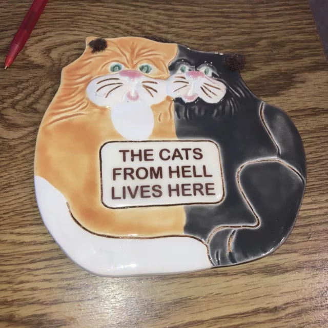 The Cats From Hell Lives  Here Ceramic Kitty Cat Wall plaque, Smoky Mountain ...