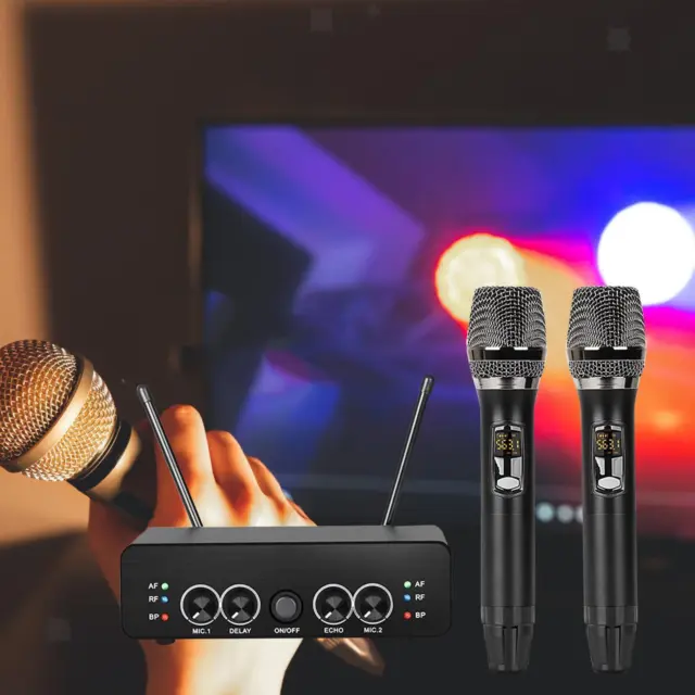 Système De Microphone Sans Fil Karaoké Micro VHF Double Canal,  Professionnel