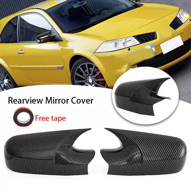 For Renault Megane Ⅱ MK 2 2002-2009 Carbon Fiber Look Door Wing Mirror Cover Cap