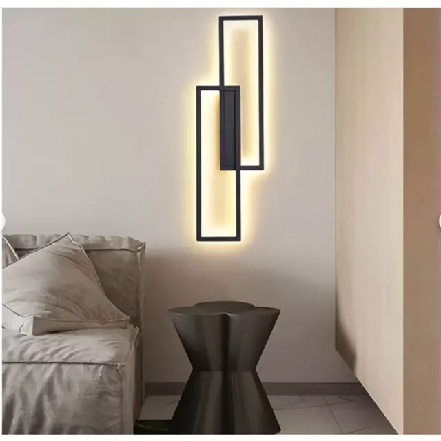 Applique Lampada a LED da Parete 3 Tonalità di Luce Rettangoli Sovrapposti 32W 2