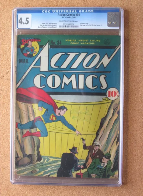 Action Comics #34 CGC 4.5 (1941 DC comics) Superman Jerry Siegel Golden Age