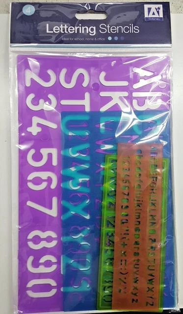 LETTERING STENCIL SET Upper Lower Case Alphabet Number Stencils Kids