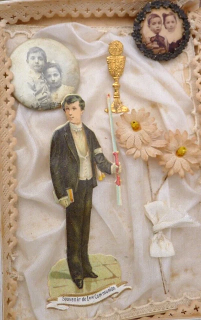Broche Ancienne à Secret Souvenir En Laiton - Epoque 1900 - Environ 5x4 Cm