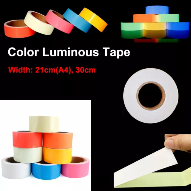 Glow In The Dark Sticky Tape Self Adhesive Super Bright Luminous Film A4 Sticker