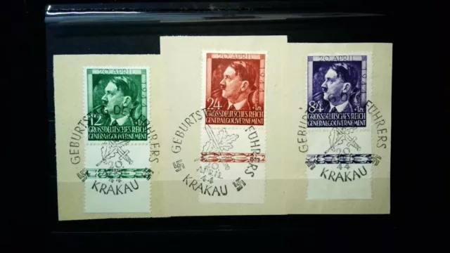 ʘ Generalgouvernement 1942 MiNr 117-119 UR Hitler Krakau Satz (Briefmarken, G29)