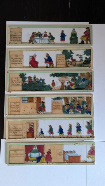 24 Anciennes Plaques en Verre pour Lanterne Magique