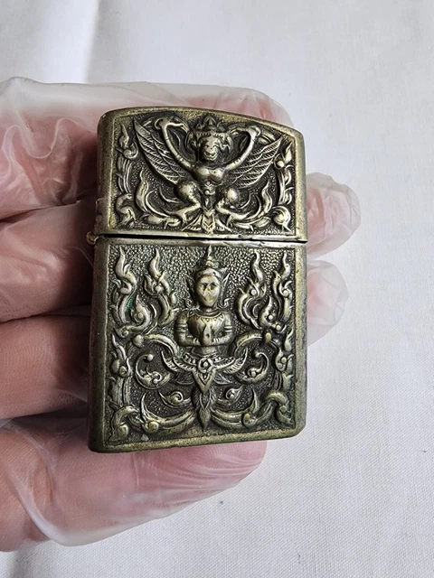 Vintage Siam Sterling Silver Case Only For Zippo Lighter. RARE