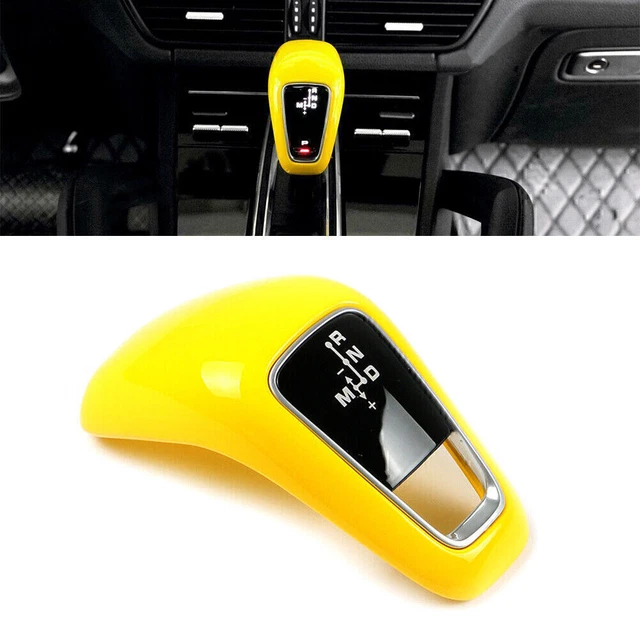 1 Pz Cover Manopola Cambio ABS Giallo Finitura Per Porsche Cayenne 2018-2021 Nuovo
