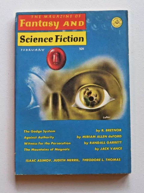 Fantasy and Science Fiction Magazine February 1966 Against Authority DeFord 6121