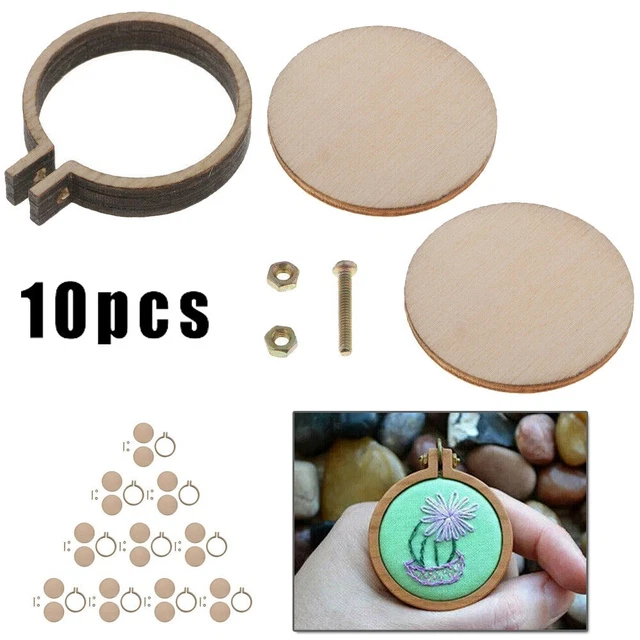 Bordado aro joyería fabricación de 10 juegos mini manualidades de madera duraderas