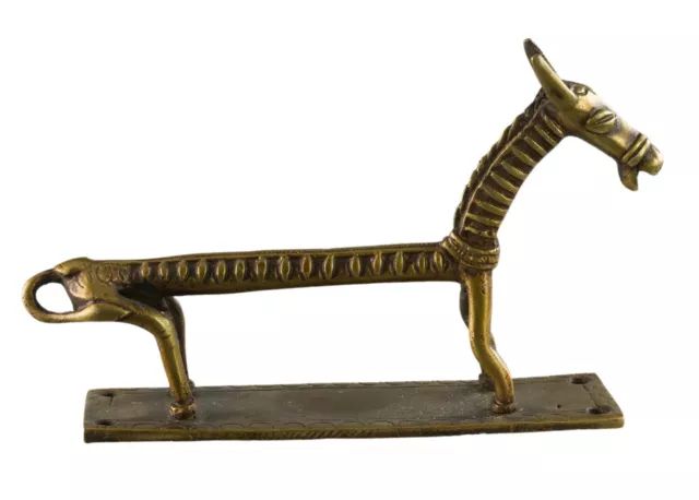 Cheval Poignée de Porte en Laiton -Fait main - Dhokra Orissa Inde - 27145