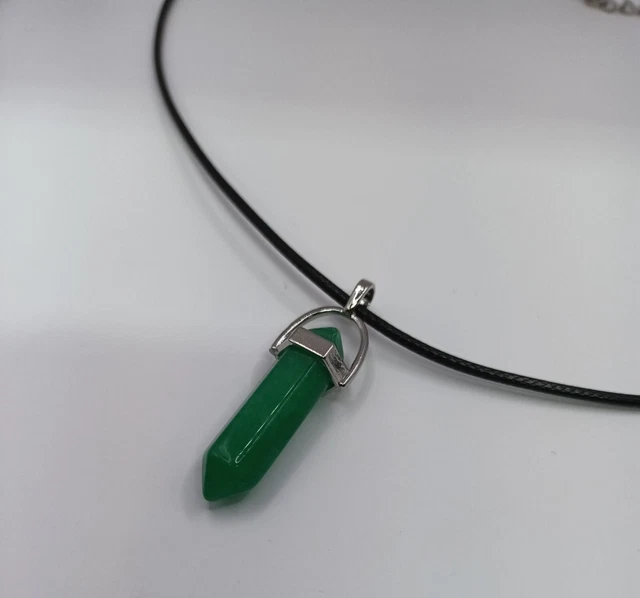 Natural Quartz Chakra Crystal Healing Point Cut Gemstone Pendant Reiki Necklace