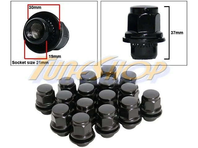 thumbnail image 2 of CTM 16-Piece Black Mag Seat Washer Lug Nuts For Mitsubishi - 12x1.5 Thread Pitch 2 of 6