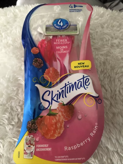 1 Skintimate Raspberry Rain 4-Blade Disposable Razors, 4ct — SHIPS FREE